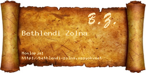 Bethlendi Zolna névjegykártya